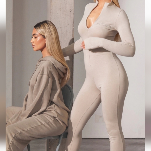 RENEW PRETTYLITTLETHING Washed Stone Long Sleeve Catsuit Size 2 - Picture 2 of 5